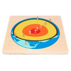 Puzle de madera capas internas de la Tierra - Montessori