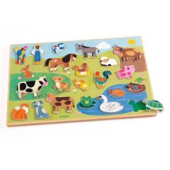 Puzle de madera encajable animales de la granja Campo - Djeco