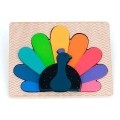 Puzle de madera encajable Pavo Real - Vilac