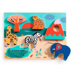 Puzle de madera encajable Savana Story - Djeco