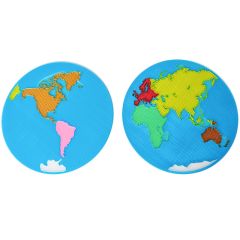 Puzle mapa del mundo planisferio translúcido - Sumando Momentos