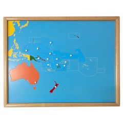 Puzle de madera de Oceanía con marco - Montessori