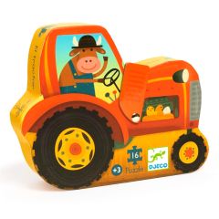 Puzle silueta Tractor 16 piezas - Djeco