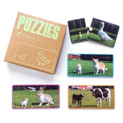 Puzles animales de la granja y sus crías (12) - Nowordbooks