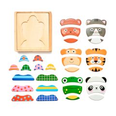 Puzles de madera combinables animales (6) - Kidoki Kikkerland