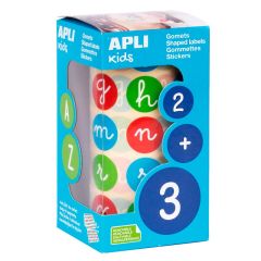 Rollo de 900 pegatinas reutilizables Gomets Letras minúsculas - Apli