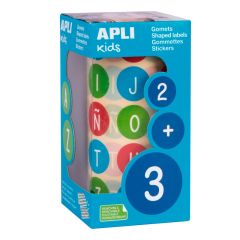 Rollo de 900 pegatinas reutilizables Gomets Letras mayúsculas - Apli