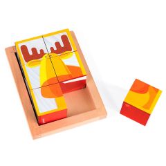 Rompecabezas de 6 cubos de madera Animales - Janod