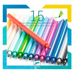 Rotuladores punta fina colores arcoíris (15) - Djeco