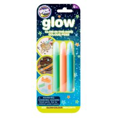 Rotuladores verde, naranja y azul que brillan en la oscuridad Glow - Brainstorm