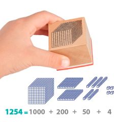 Sellos de madera de descomposición numérica con base 10 - Akros