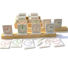 Set 48 tarjetas horas del reloj en inglés - Montessori