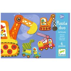 Set 6 puzles Duo Vehículos 12 piezas - Djeco