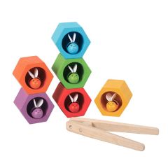 Set de clasificación de madera 6 colmenas con abejas arcoíris - PlanToys
