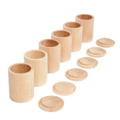 Cubos con tapa de madera natural (6) - Grapat