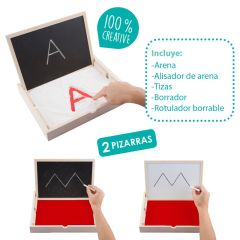 Set de bandeja y pizarra de madera multisensorial de pre-escritura - Akros