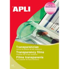 Paquete 100 transparencias A4 para impresoras Láser - APLI