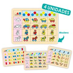 Set de lógica Play 2 con 4 bandejas de madera - Akros