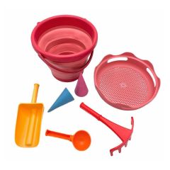 Set de playa compacto coral con 7 piezas - CompacToys