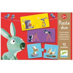 Set 12 puzles Dúo Opuestos 24 piezas - Djeco