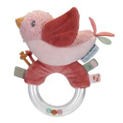 Sonajero de peluche con anillo Pajarito - Little Dutch