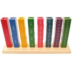 Soporte de madera para fracciones verticales - Montessori