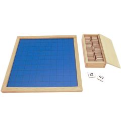 Tablero de madera para números 1-100 - Montessori