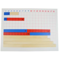Tabla de la resta con piezas de madera - Montessori
