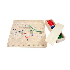 Tabla de madera perforada grande con clavijas - Montessori