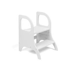 Taburete de aprendizaje de madera blanco con altura ajustable MIIMO - Ette Tete