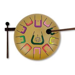 Tambor dorado con 11 lengüetas metálicas - Tambú