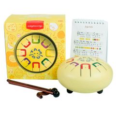 Tambor baby amarillo pastel con 8 lengüetas metálicas - Tambú