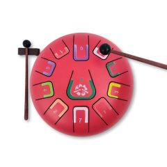 Tambor rojo mate con 11 lengüetas metálicas - Tambú