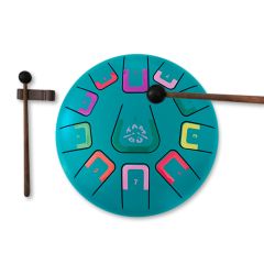 Tambor turquesa mate con 11 lengüetas metálicas - Tambú