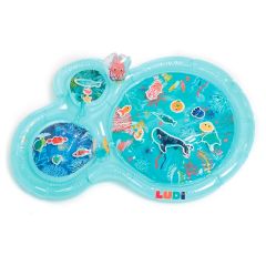 Tapete sensorial de agua inflable azul animales marinos - Ludi