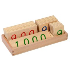 Tarjetas de madera grandes con números 1-1000 - Montessori
