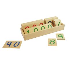 Tarjetas de madera pequeñas con números 1-1000 - Montessori