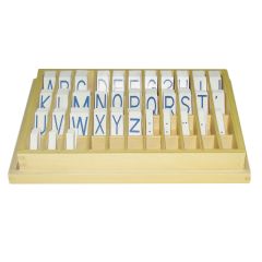 Tarjetas letras alfabeto y signos azul - Montessori