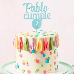 Topper personalizado cumple - Nombre y edad en círculo