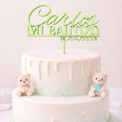 Topper personalizado Bautizo - Nombre y fecha