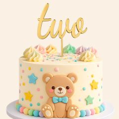Topper personalizado tartas de cumpleaños número Two
