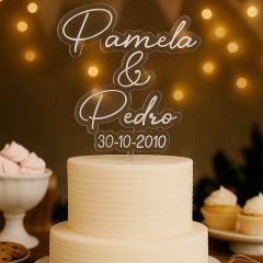 Topper transparente personalizado con nombre o Texto - 4 líneas