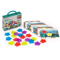 Set de 20 tortugas de colores translúcidos y tarjetas de actividades - Miniland