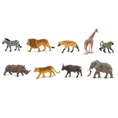Tubo 9 piezas animales de Sudáfrica - Safari