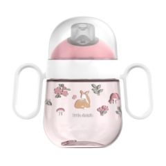Vaso de aprendizaje con boquilla y asas rosa Jardín de Hadas Mepal - Little Dutch