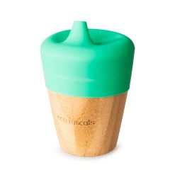 Vaso de aprendizaje con tapa de silicona verde 190 ml - Madera de Bambú - Eco Rascals