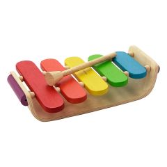 Xilófono de madera ovalado arcoíris - PlanToys