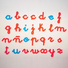 Alfabeto Montessori letras minúsculas enlazadas translúcidas (91) - Sumando Momentos