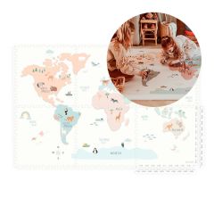 Alfombra de juegos de espuma puzle mundo y animales 1,8 x 1,2 metros - Play&go
