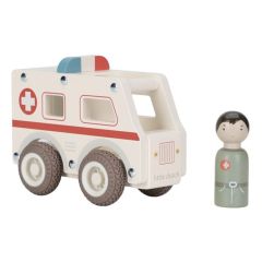 Ambulancia y muñeco de madera - Little Dutch